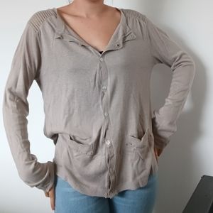 🎀2/$12🎀 Vintage Beige/Taupe Thin Knit Cardigan